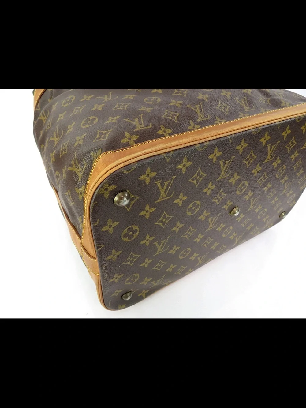 Louis Vuitton Monogram Canvas Tote with Tan Leather Trim